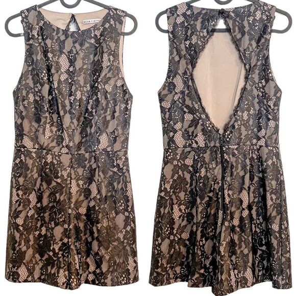 Alice + Olivia Ashleigh Romper Lace Black 4 - Picture 4 of 7